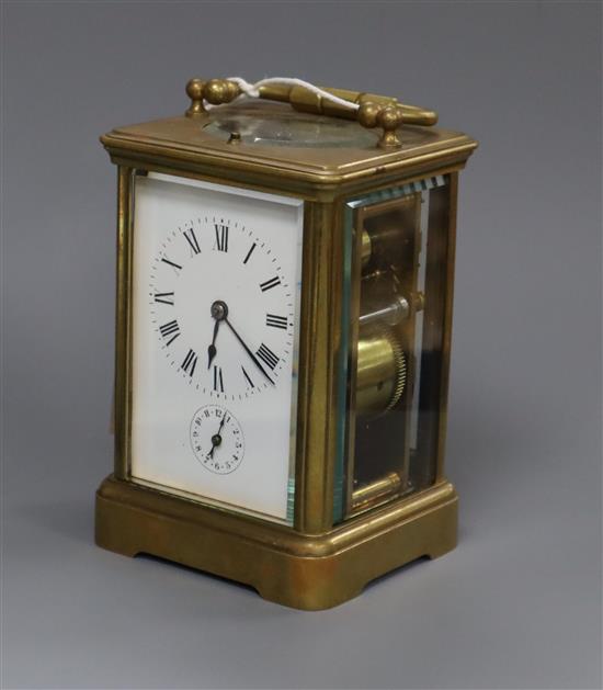 A brass carriage clock